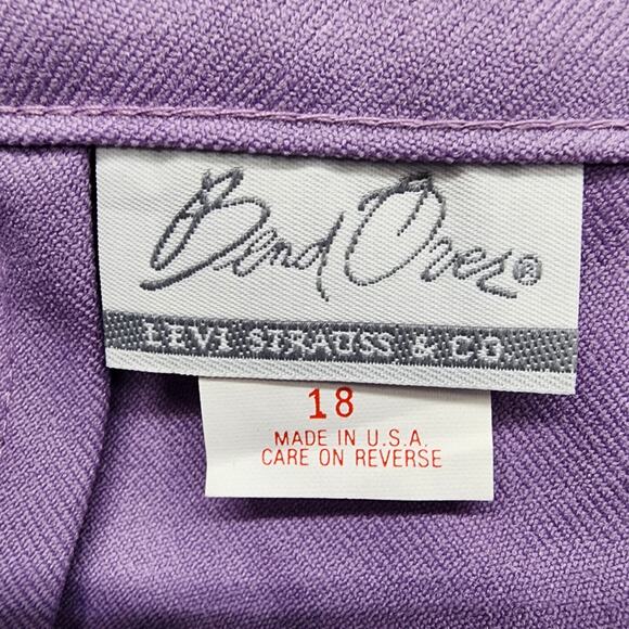 Vintage Levi's Bend Over Pants Womens 18 Purple Polyester High Rise Straight Leg - Picture 5 of 12